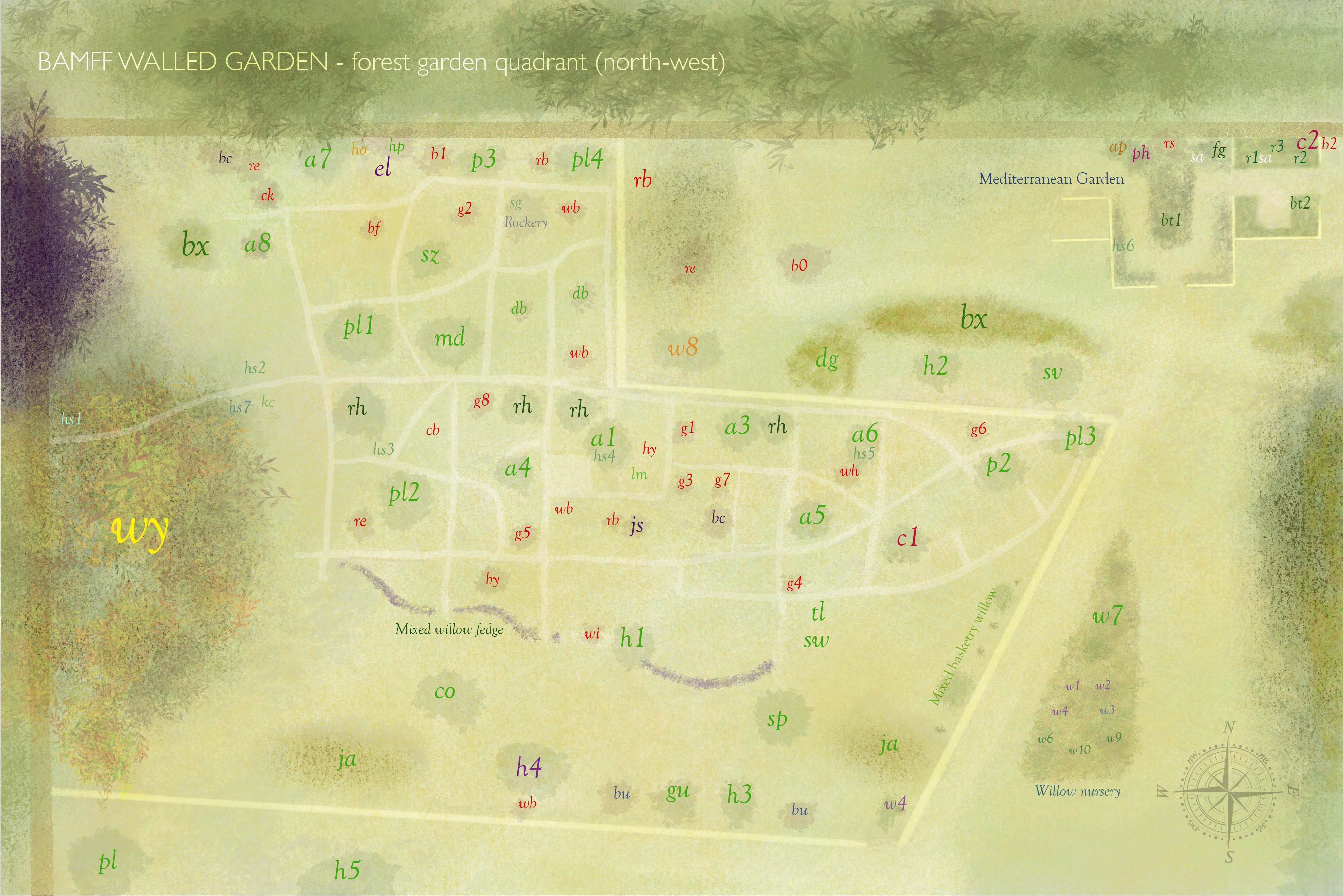 Bamff Walled Garden forest garden map